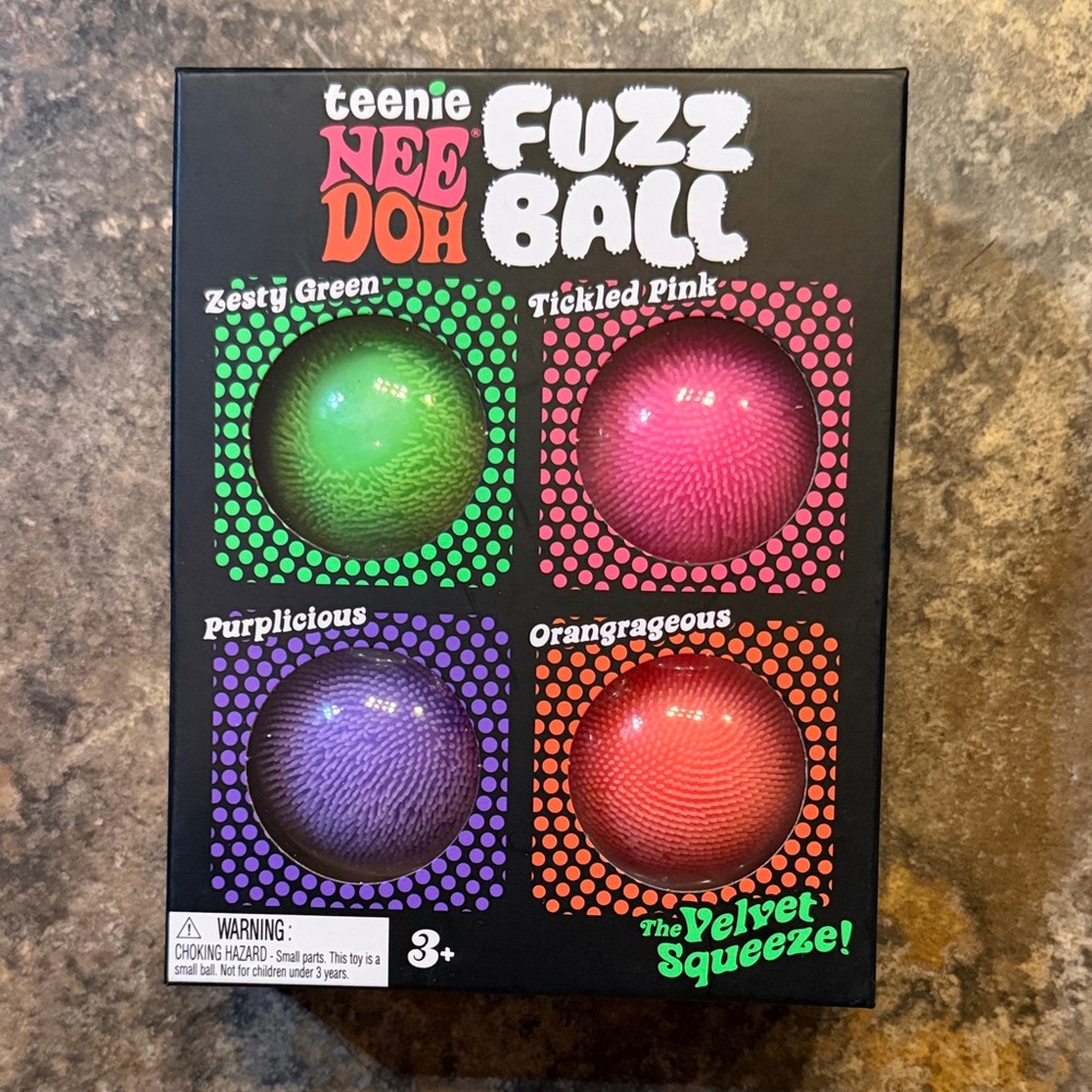 teenie NEE DOH Fuzz Ball - Pack of 4 (Green, Pink, Purple, Orange)